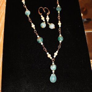 Amazonite necklace with matching earrings